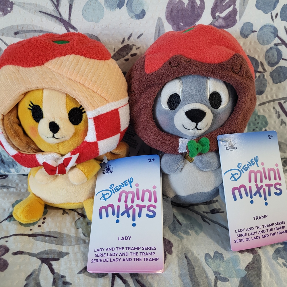 Disney Parks Mini Mixits Lady and the Tramp Plush, NEW EXCLUSIVE